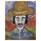 Oil On Canvas 4 Eyed Man w/cigarette