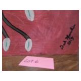 OIL ON MASONITE - LADY ON FLOWERS