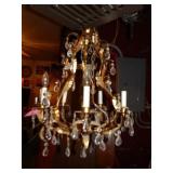 Antique Electric Chandalier with Glass Prisms
