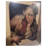 Oil on Canvas - Dickens Like Man with Gun - Framed