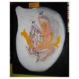 Acrylic on Canvas - Lady & Leopard Drinking Wine