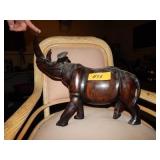 Large Wood (Teak?) Rhino