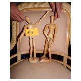 2 Wood Jointed Mannequin Figures