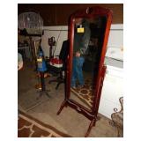 Cheval Floor Mirror - Cherry Finish