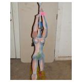 Iron Sculpture - Woman w/horn, witch hat