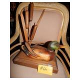 Wood Duck Decoy on Cattail Display 2