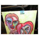 FAMILY OF FACES ACRYLIC ON BOARD