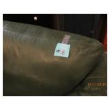 GREEN LEATHER LOVESEAT