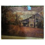 OLD BARN SCENE ON HEAVY BOARD