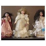 LOT OF 3 PORCELAIN DOLLS
