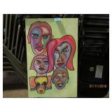 FAMILY OF FACES ACRYLIC ON BOARD