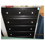 TALL 5 DRAWER CHEST OF DRAWERS  - BLACK