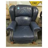 BLUE LEATHER LAZY BOY RECLINER