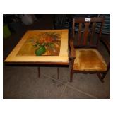 Antique Rocking Chair & Card Table