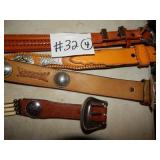 4 Mens Western Belts w/ Sterling Decorations