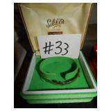 18 K Gold Filled Bracelet - Owl, green eyes