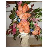 Planter - Cherub by Fountain w/Artificial Flowers