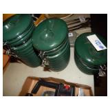 3 Pc. Green Canister Set w/Locking Lids