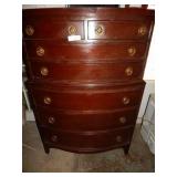 Mahogany Serpentine Front 7 Drawer Chest