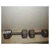 2 - 20 lb. Steel Dumb Bells 2 Perfect Pushup