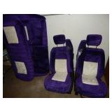 Bucket Seats & Back Seat  Purple/White Upholstery