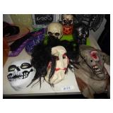 Lot of Halloween Items, Masks & Decor