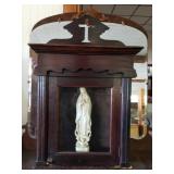 Religious Hanging Cabinet w/Statue