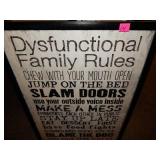Dysfunctional Family Rules Framed Print