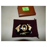 Levi Strauss Leather Tri-Fold Wallet & Belt Buckle