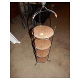 Iron Stand - 4 Wicker Shelves 44" Tall