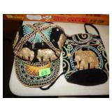 Elephant Design Hat & Matching Clutch Bag