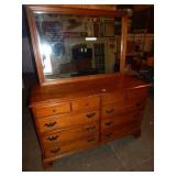 Maple Dresser & Mirror - Solid Wood