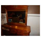 Large Maple Dresser & Mirror