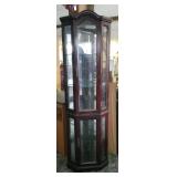 Cherry Finish Corner Curio *PICKUP @ JCA FLEA MKT*