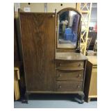 Antique tiger oak Chiffarobe/Gentleman