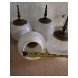 Set of 4 light post globes with brass accents  **