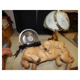 Small Fan, Lamp & Sleeping Dog