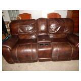 Leather Reclining Sofa Reclines on Both Ends
