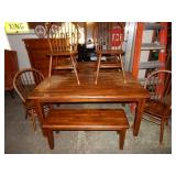 Kitchen Table, 4 Chairs and Bench