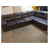 Ashley Grey Leather 2 Pc. Sectional Sofa