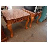 2 Matching Marble top end tables