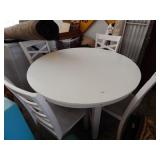 White Table with 4 Matching Chairs