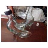 Pair of Glass High Heel Boot Liquid Holder