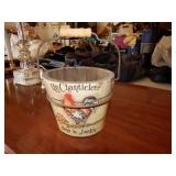 Small Wooden Rooster Bucket