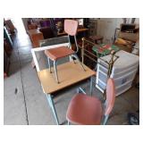 Metal Desk and 2 Chairs