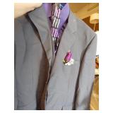 Milano Moda Suit Purple and Grey
