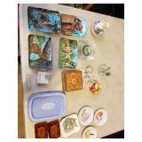 Box of Shot Glasses, Ashtrays, Plates
