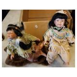 Pair of Porcelin Indian Dolls