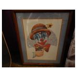 Tom Wood Clown Framed Picture