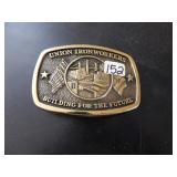 Union Ironworkers Brass Belt Buckle
